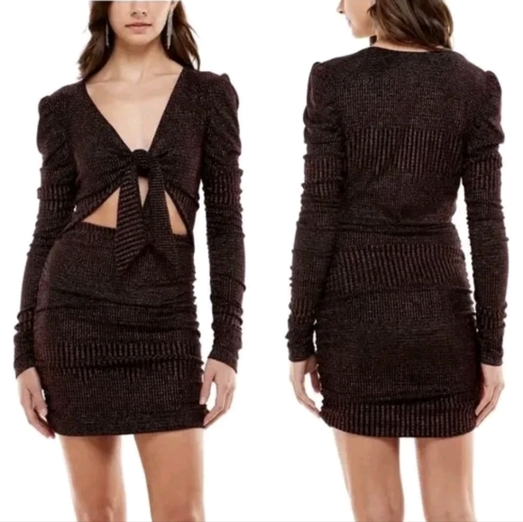 Wayf Dresses & Skirts - WAYF x Emma Rose Corvette Long Sleeve Ruched Cut Out  Minidress